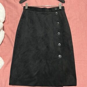 H&M faux suede black skirt size 2